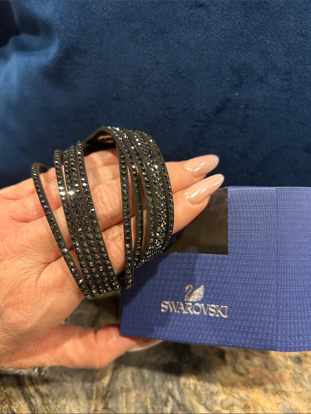 Swarovski Black Crystal Multi-Strand Wrap Bracelet